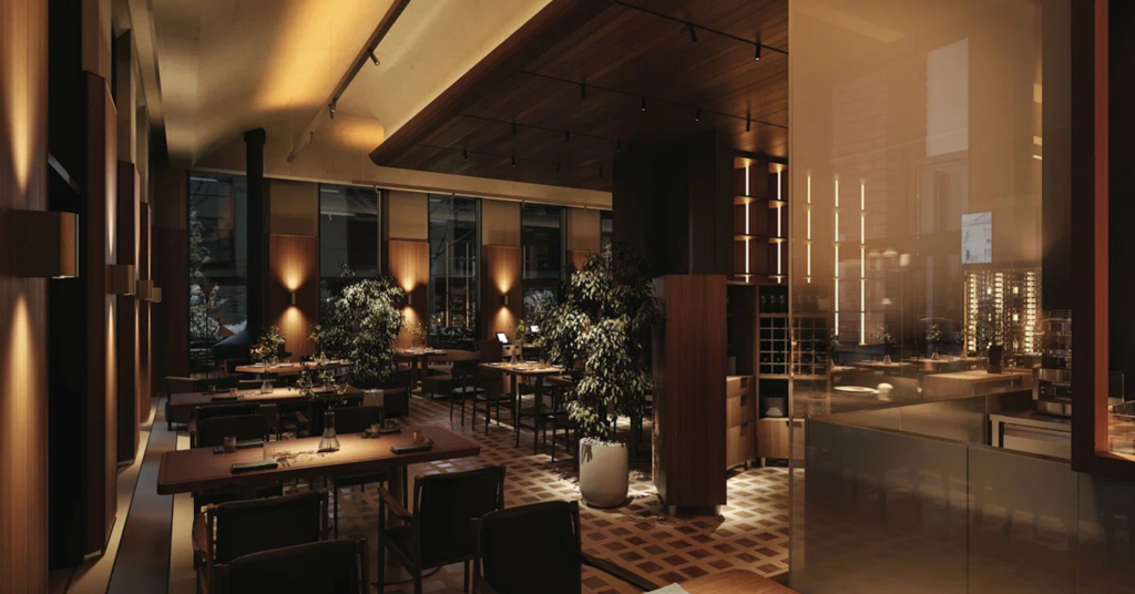 steklyannye peregorodki ograzhdeniya restorana